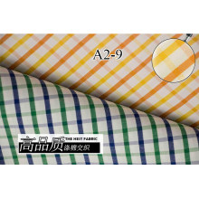 Amarelo/laranja verifica Chequer fio tingido tela da camisa